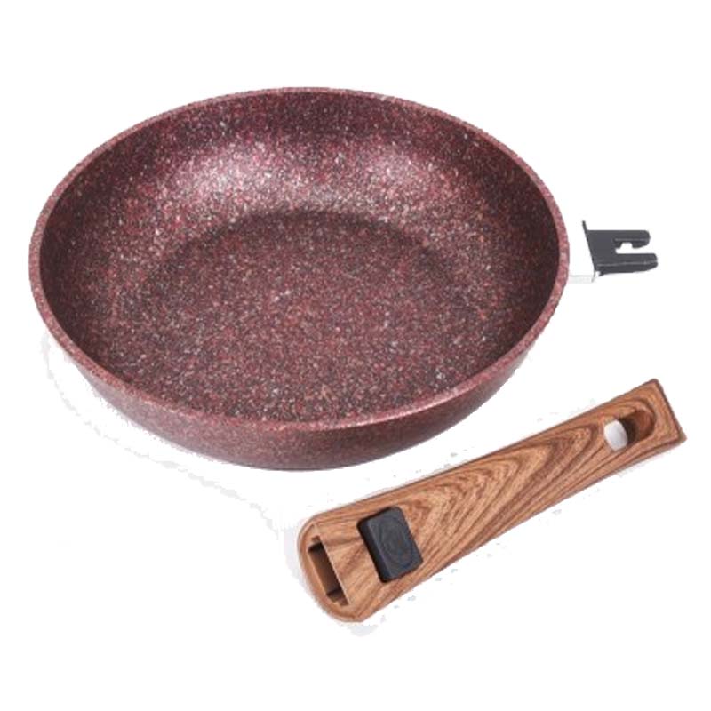 Сковородка Kukmara 280мм со съемной ручкой, антипригар, Granit ultra, red (сга282а)