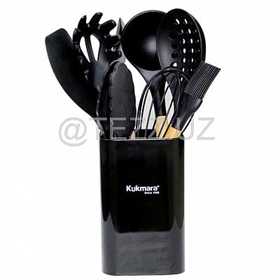 Набор кухонных инструментов  Kukmara 9 предметов из силикона, черный (kuk-04/91201)