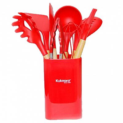 Набор кухонных инструментов  Kukmara 9 предметов из силикона, красный (kuk-04/91401)