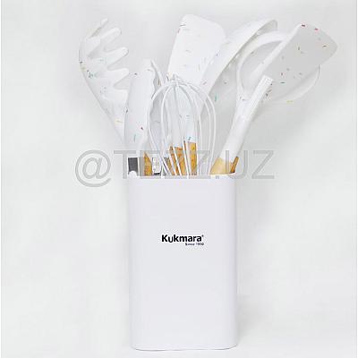 Набор кухонных инструментов  Kukmara 9 предметов из силикона, белый (kuk-04/91601)