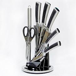 Набор кухонных инструментов  Kukmara 8 предметов с нержавеющей черной ручкой (kuk-10/8131)
