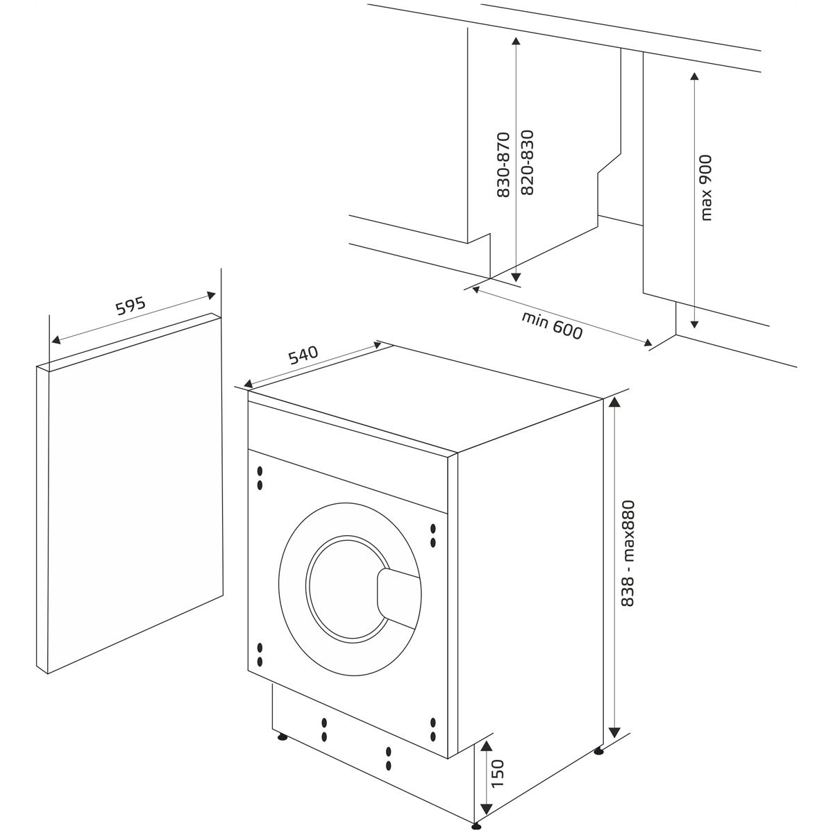 Встраиваемая стиральная машина Hofmann WDM8614BI/HF с сушкой