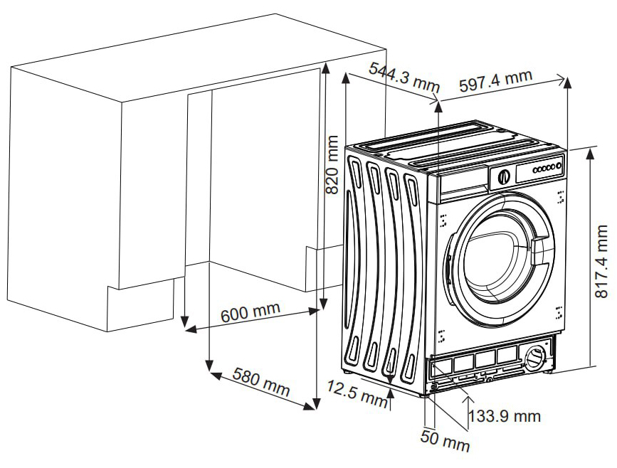 Встраиваемая стиральная машина Hofmann WDM7514BI/HF