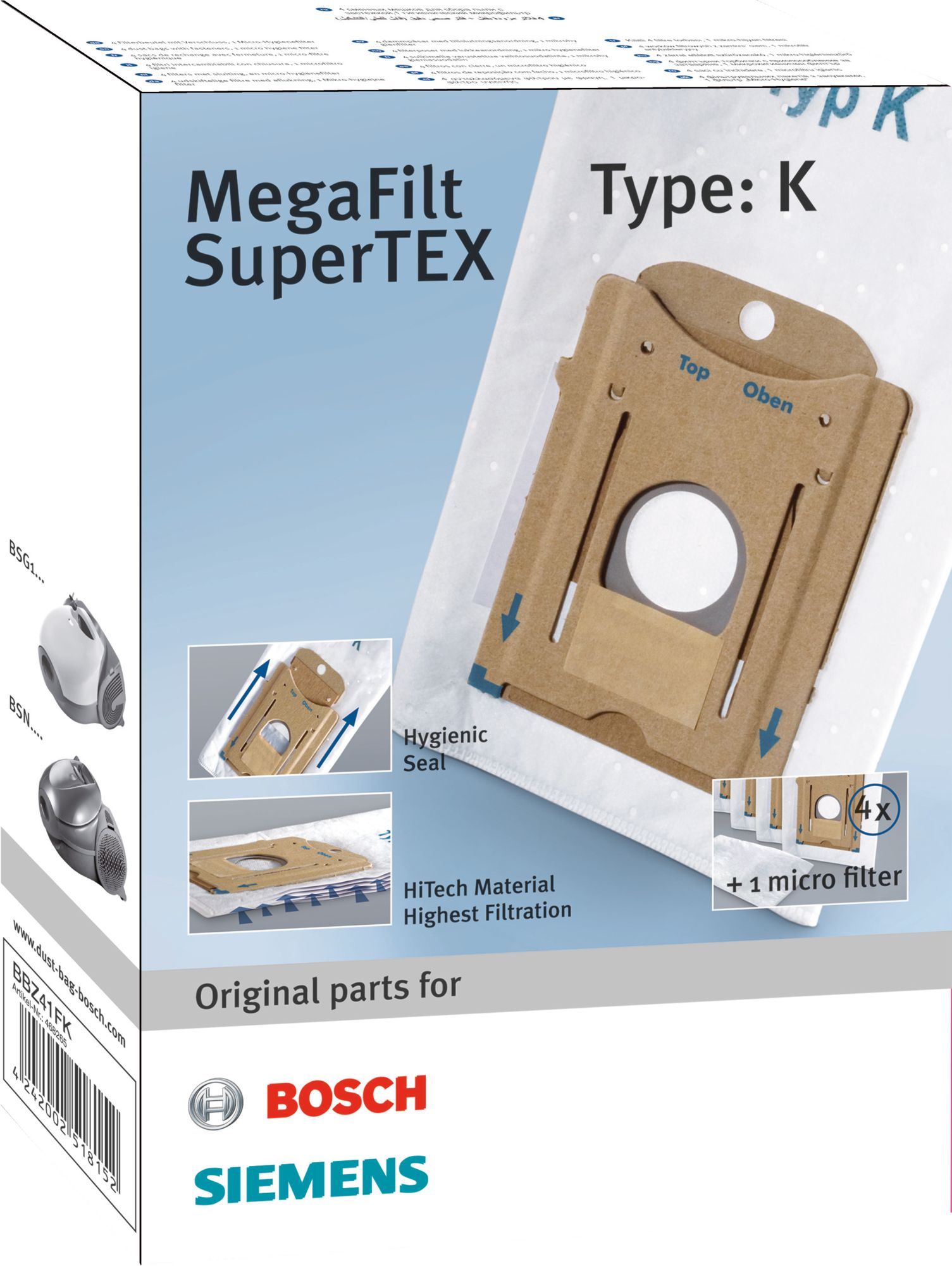 Аксессуар Bosch BBZ41FK комплект пылесборников + фильтр