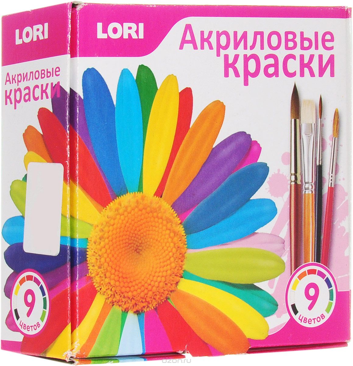 Для рисования LORI Краски акриловые, 9 цветов