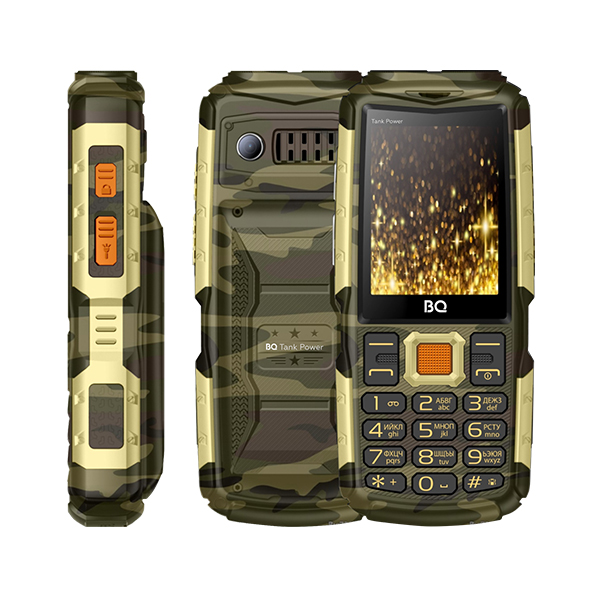 Телефоны BQ 2430 Tank Power Camouflage+Gold