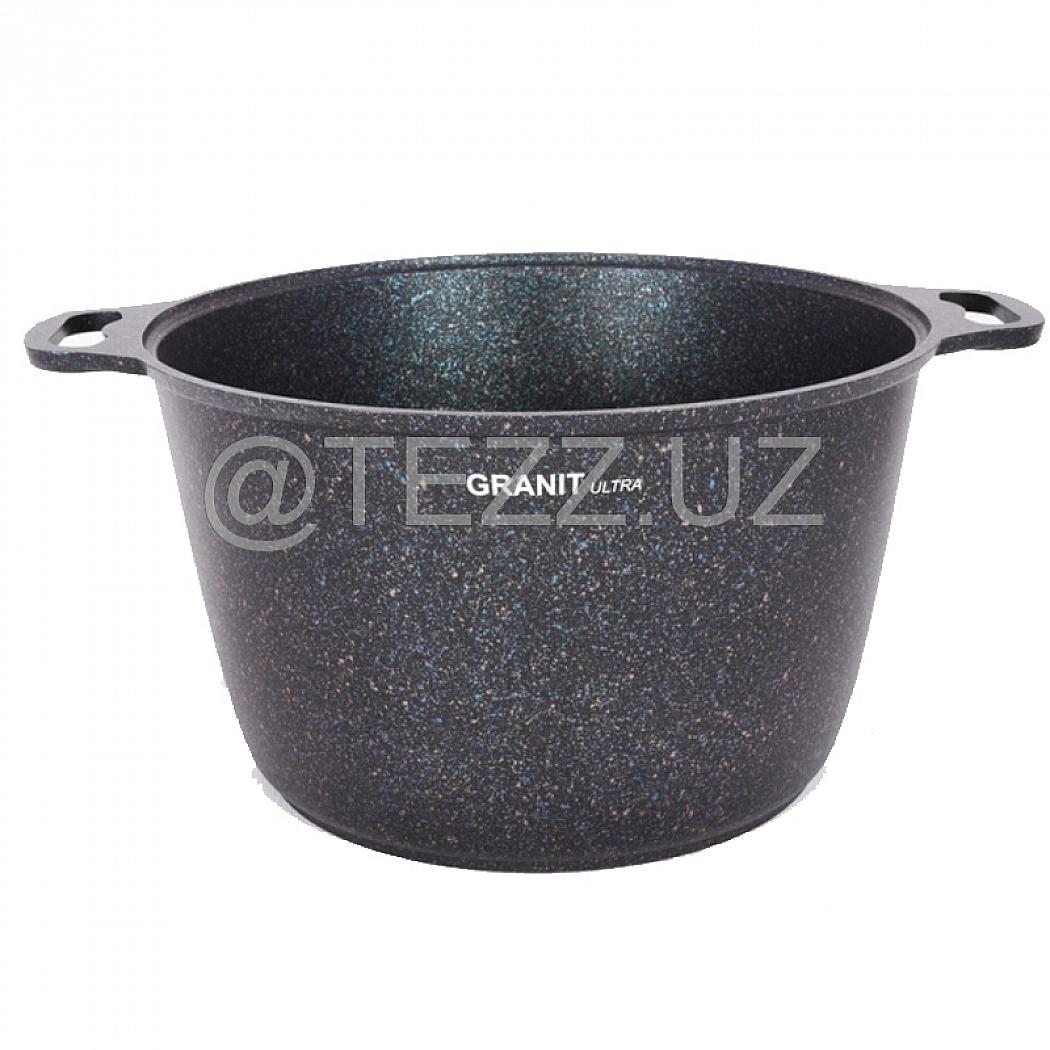 Кастрюля Kukmara Granit ultra,10л со стеклянной крышкой, антипригар, Blue (кгг102а)