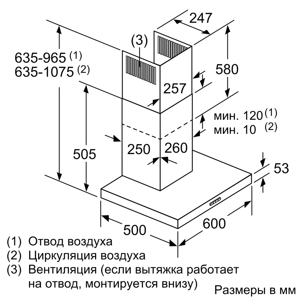 Каминные вытяжки Bosch DWB66DM50