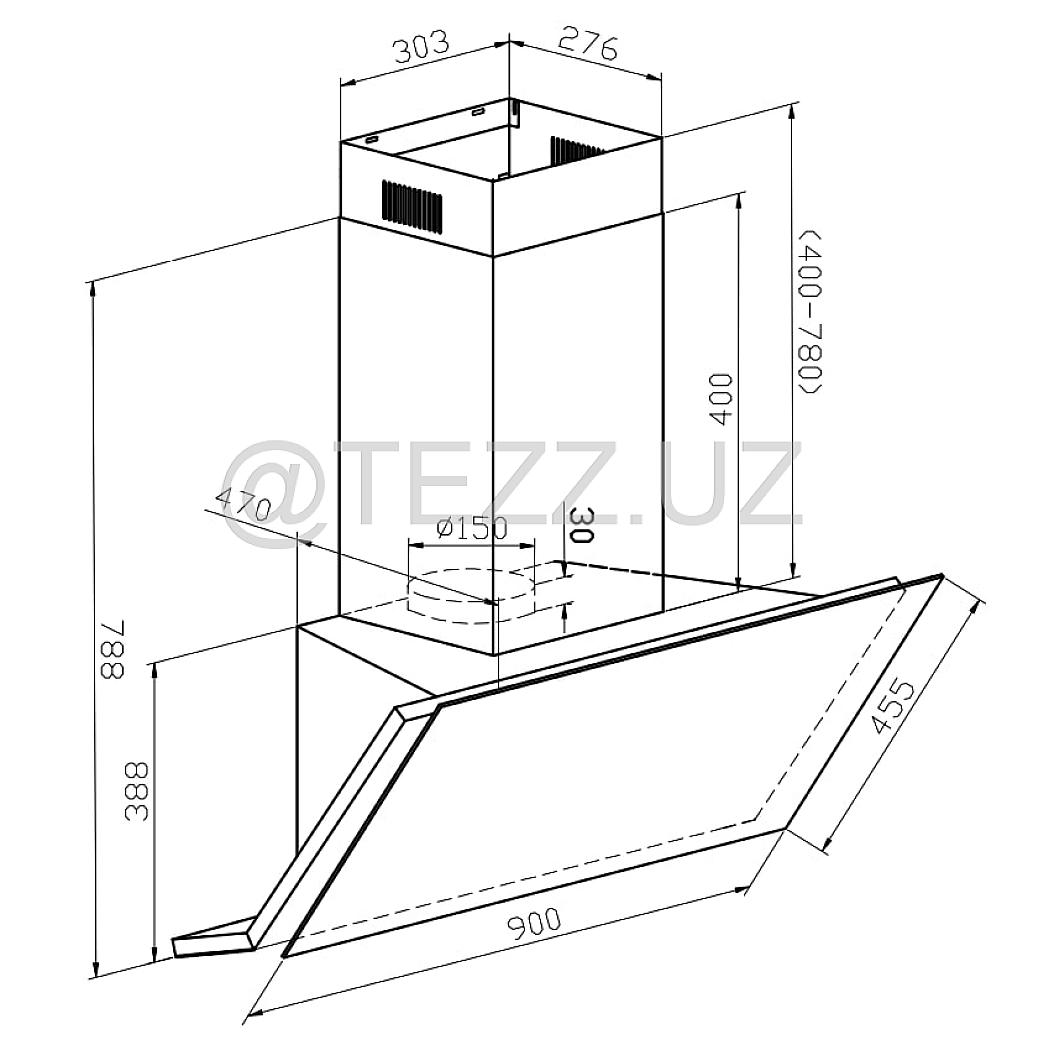 Наклонные вытяжки Hofmann INOX H90