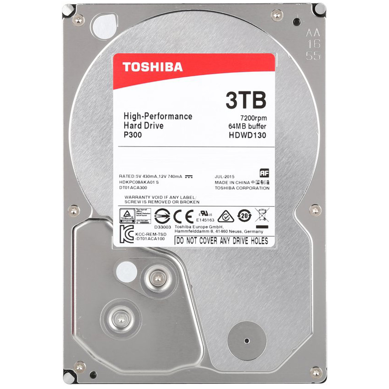 Жесткие диски HDD Toshiba DT01ACA300, 3TB, HDD, SATA III, 3.5