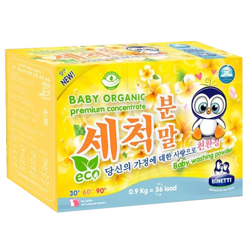Стиральный порошок Binetti Baby Organic для детского белья, 900 гр.