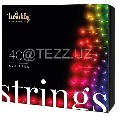 Гирлянда  Twinkly Strings RGB 400, светодиодная Smart LED, BT+WiFi, Gen II, 32 метра (TWS400STP-BEU)