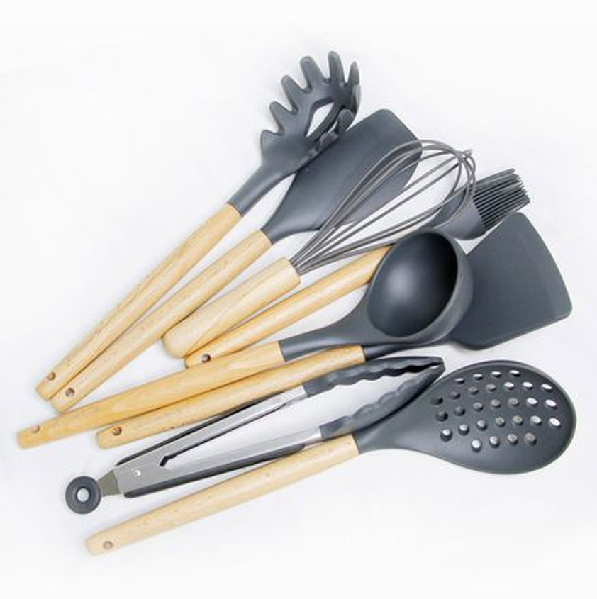 Набор кухонных инструментов Kukmara 9 предметов из силикона, серый (kuk-04/91101)