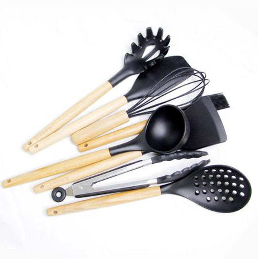 Набор кухонных инструментов Kukmara 9 предметов из силикона, черный (kuk-04/91201)