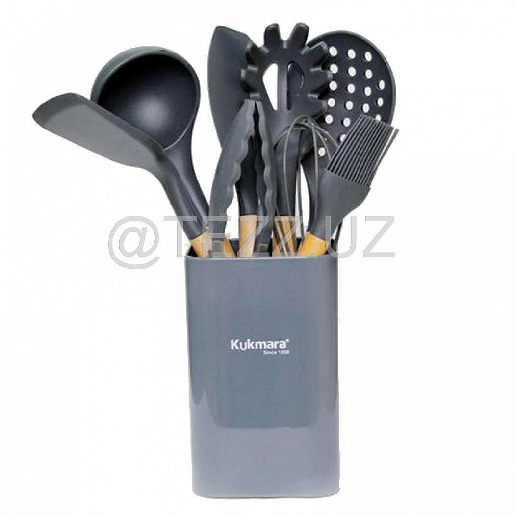 Набор кухонных инструментов Kukmara 9 предметов из силикона, серый (kuk-04/91101)