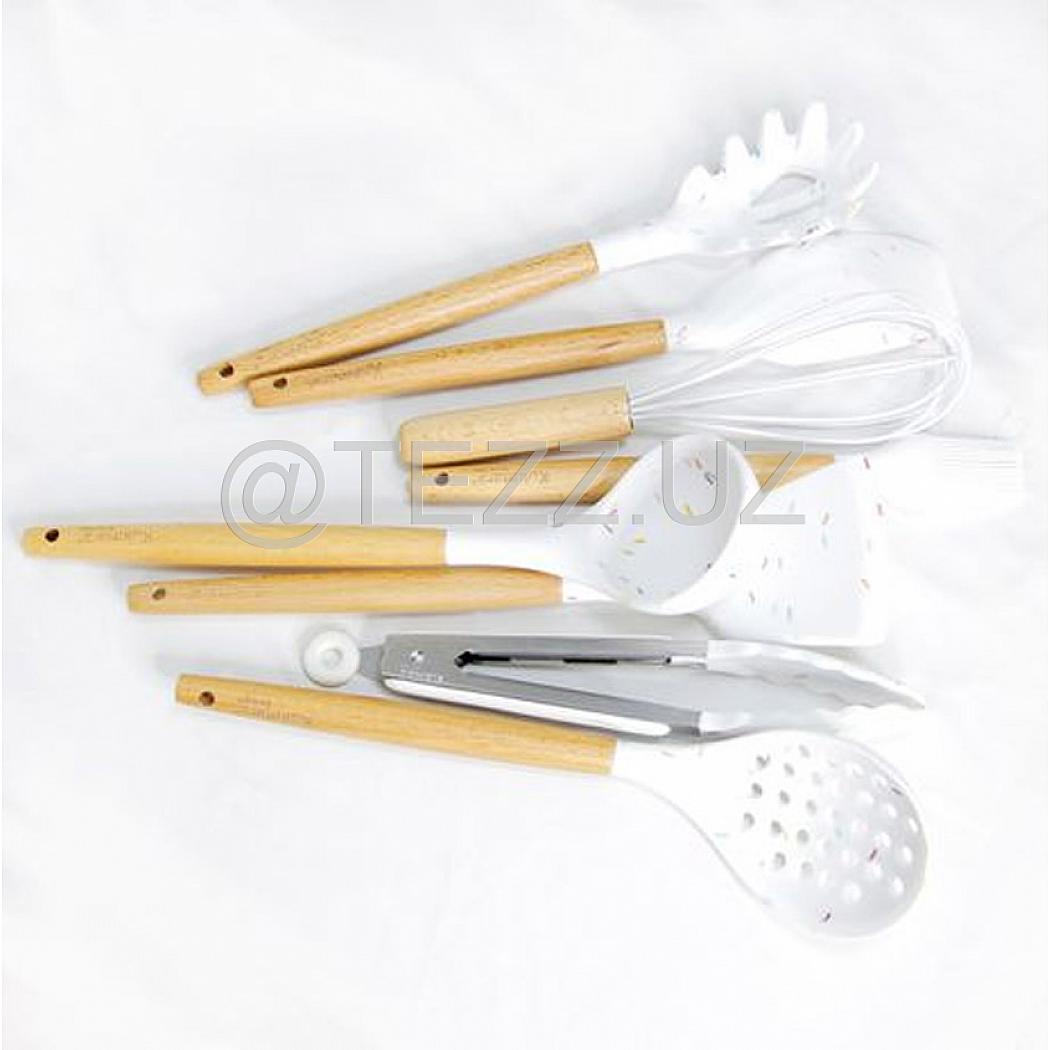 Набор кухонных инструментов Kukmara 9 предметов из силикона, белый (kuk-04/91601)
