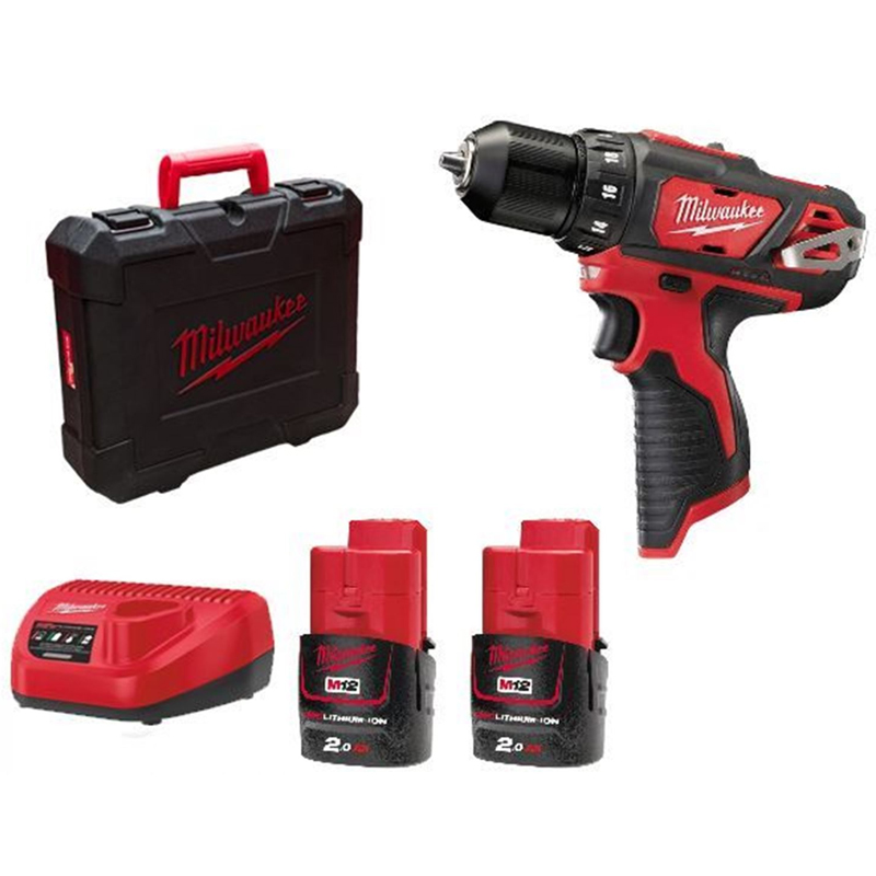 Аккумуляторная дрель-шуруповерт Milwaukee M12 BDD-202C (4933441915) 2x2 Ah