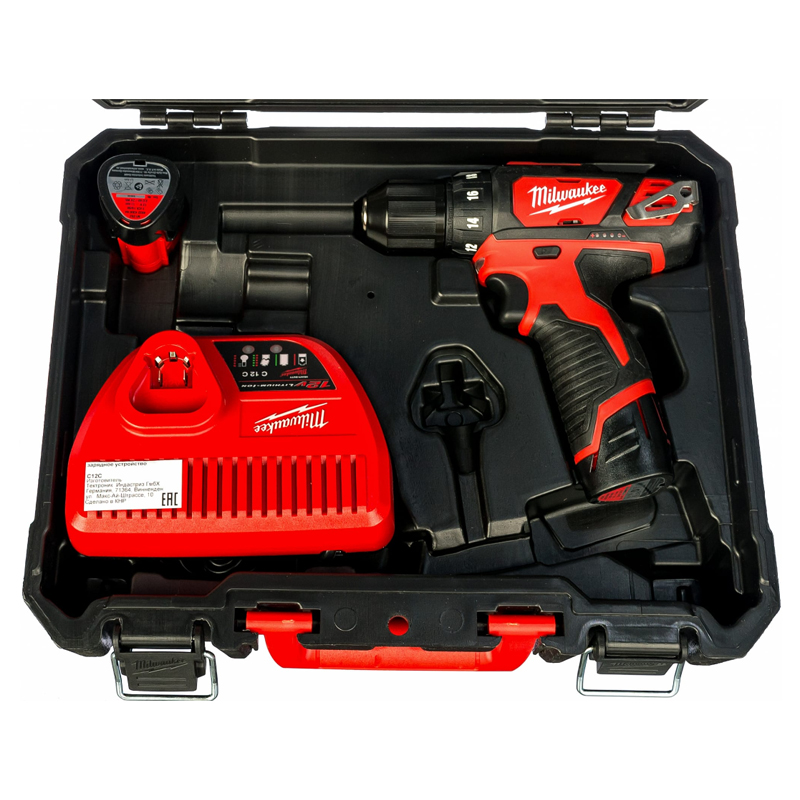 Аккумуляторная дрель-шуруповерт Milwaukee M12 BDD-202C (4933441915) 2x2 Ah