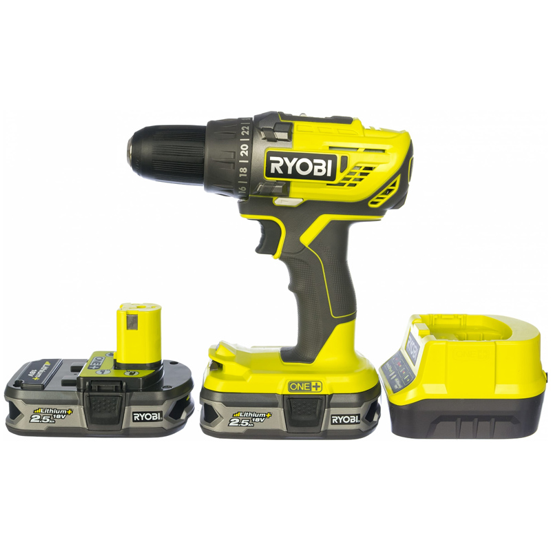 Аккумуляторная дрель-шуруповерт RYOBI R18DD3-225S ONE+ (5133003349) 2x2,5 Ah