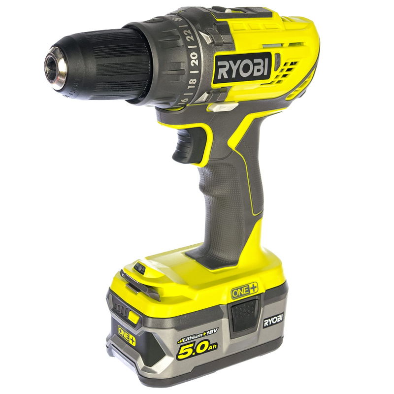 Аккумуляторная дрель-шуруповерт RYOBI R18DD3-252S ONE+ (5133003353) 2 Ah/ 5 Ah