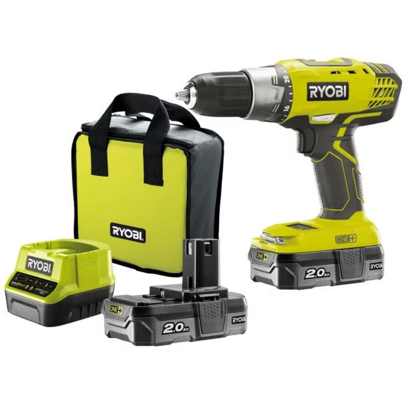 Аккумуляторная дрель-шуруповерт RYOBI R18DDP2-220S ONE+ (5133003376) 2x2 Ah