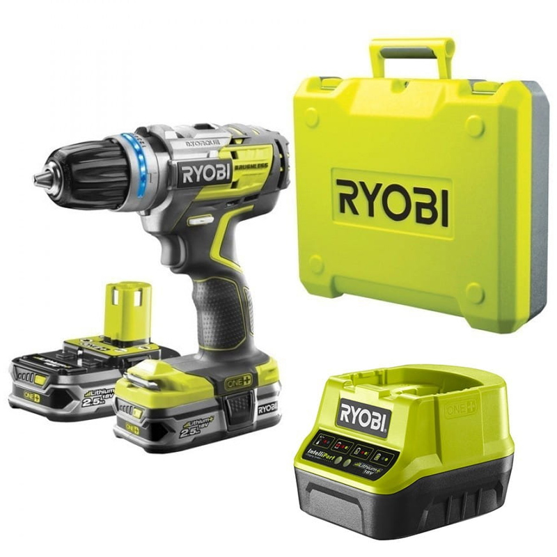 Аккумуляторная дрель-шуруповерт RYOBI R18DDBL-225B ONE+ (5133003611) 2x2,5 Ah