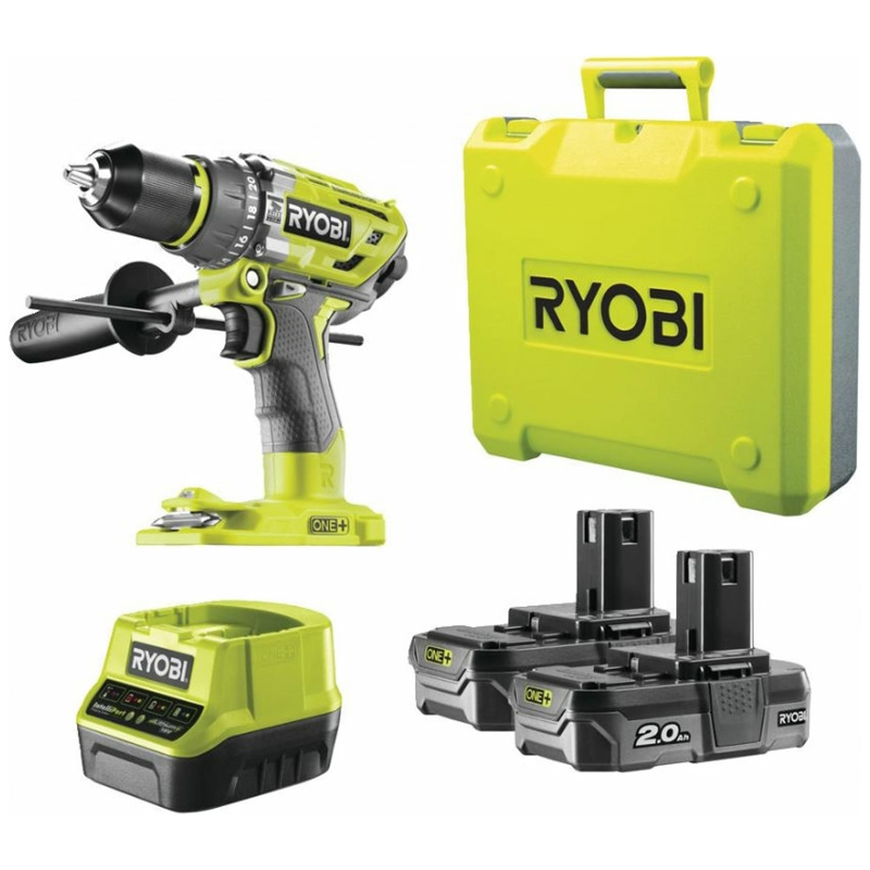 Аккумуляторная дрель-шуруповерт RYOBI R18PD7-220B ONE+ (5133004295) 2x2 Ah