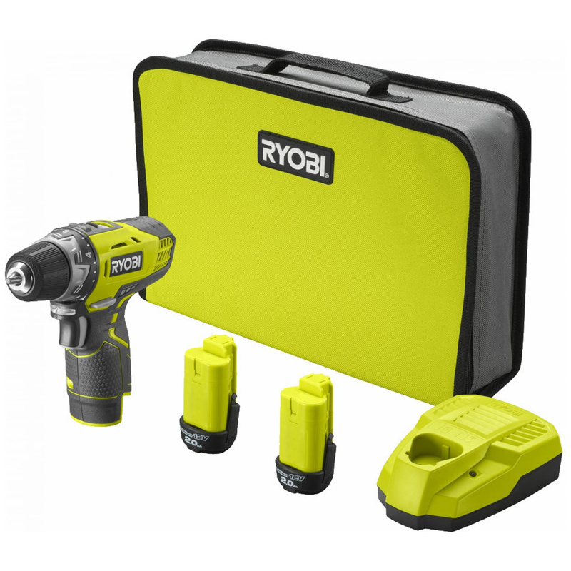 Аккумуляторная дрель-шуруповерт RYOBI R12DD-220S (5133005063) 2x2 Ah