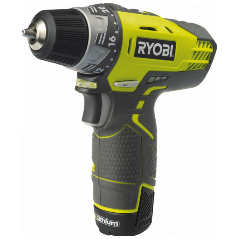 Аккумуляторная дрель-шуруповерт RYOBI R12DD-220S (5133005063) 2x2 Ah