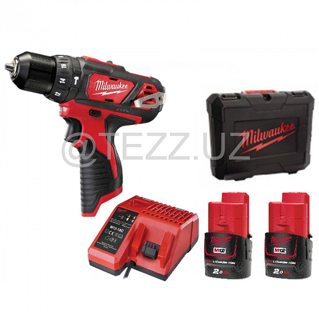 Аккумуляторная дрель-шуруповерт Milwaukee M12 BPD-202C (4933441940) 2x2 Ah