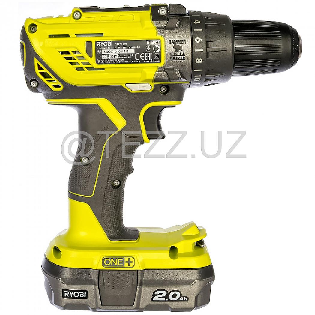 Аккумуляторная дрель-шуруповерт RYOBI R18PD3-120S ONE+ (5133003340) 2 Ah