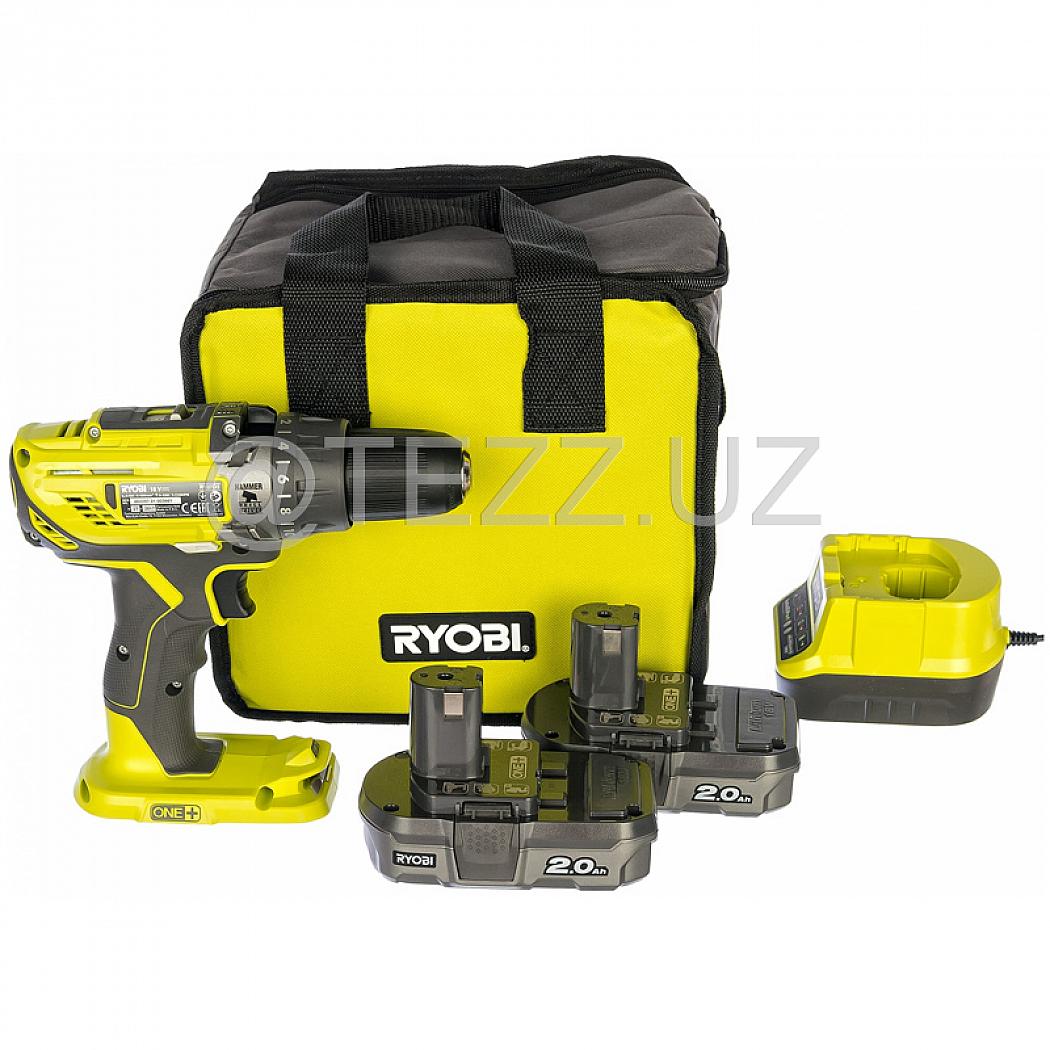 Аккумуляторная дрель-шуруповерт RYOBI R18PD3-220S (5133003342) 2x2 Ah