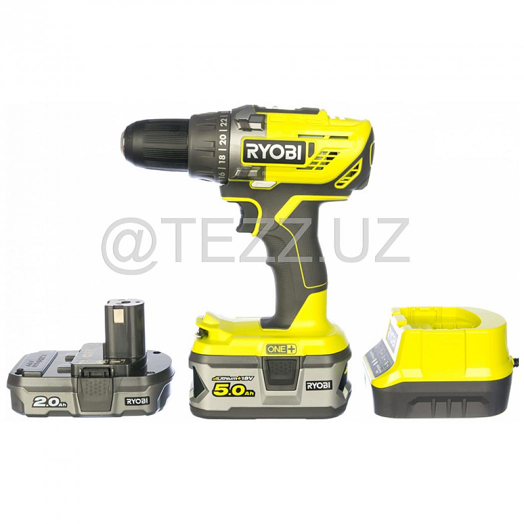 Аккумуляторная дрель-шуруповерт RYOBI R18DD3-252S ONE+ (5133003353) 2 Ah/ 5 Ah