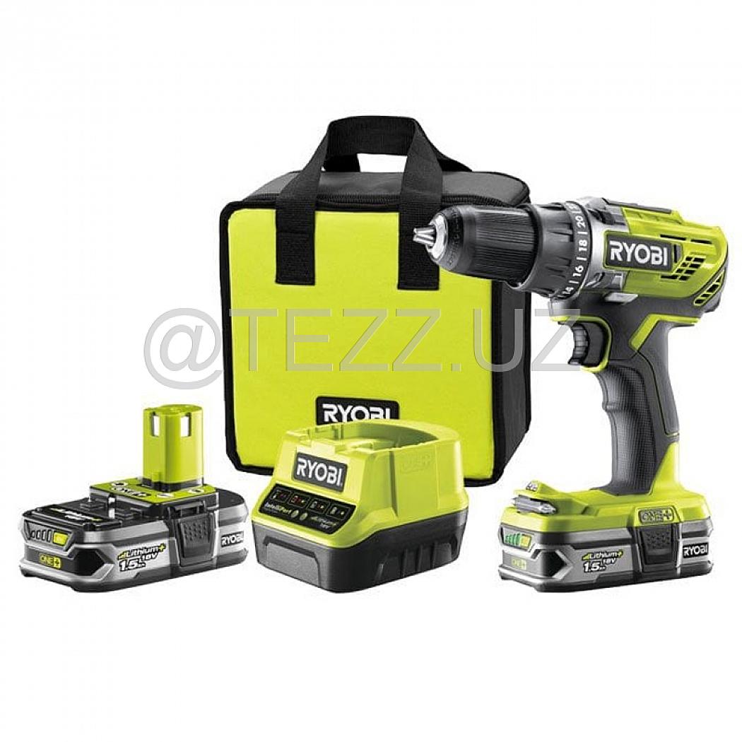 Аккумуляторная дрель-шуруповерт RYOBI R18DD3-215S ONE+ (5133003774) 2x1,5 Ah