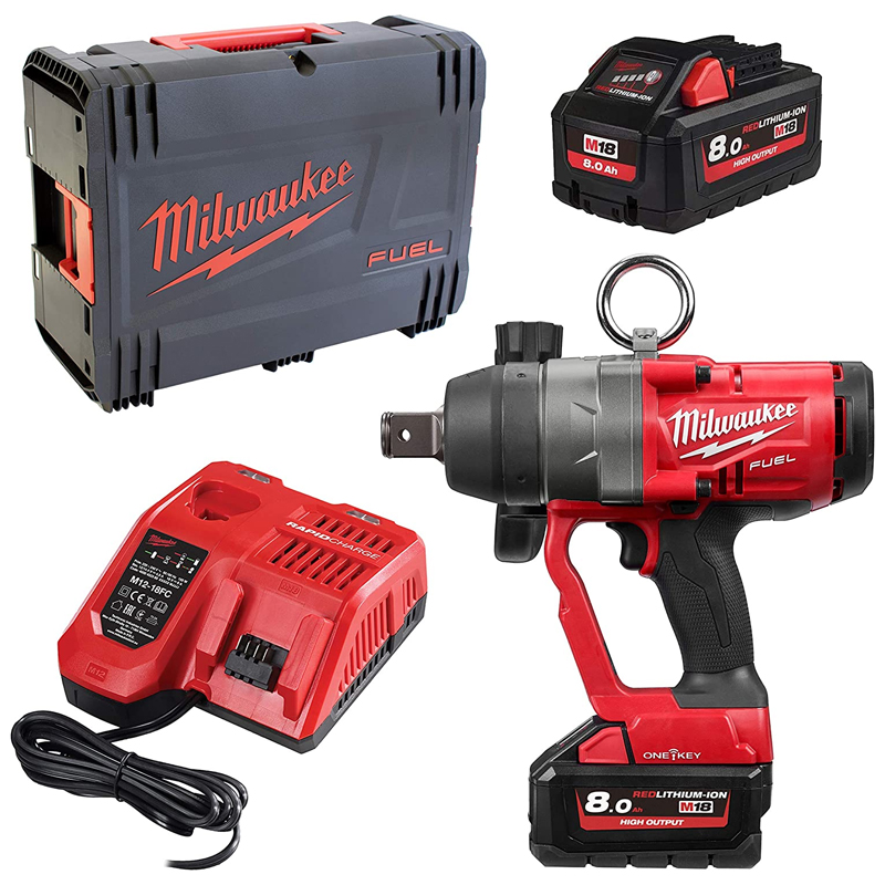 Аккумуляторный гайковерт Milwaukee M18 ONEFHIWF1-802X ONE-KEY (4933459733) 2x8 Ah