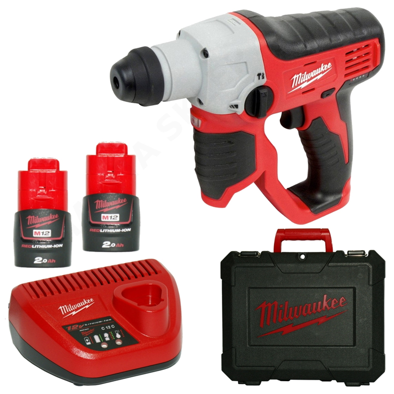 Аккумуляторный перфоратор Milwaukee M12 H-202C (4933431340) 2x2,0 Ah