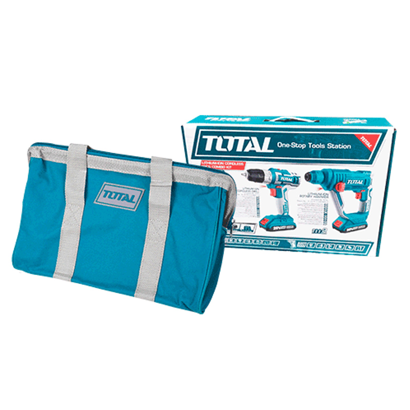 Наборы инструментов TOTAL TCKLI2008 аккумуляторные Дрель-шуруповёрт(TDLI20024) и Перфоратор (TRHLI1601)