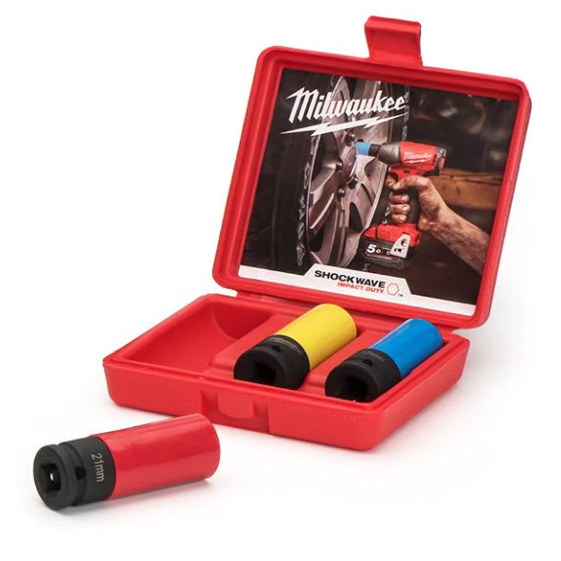 Наборы инструментов Milwaukee головоки для гайковерта SHOCKWAVE Automotive (4932451568), 3 шт.