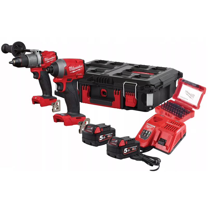 Наборы инструментов Milwaukee M18 FUEL FPP2A2-502P, ударная дрель-шуруповерт, импульсный винтоверт (4933471145)