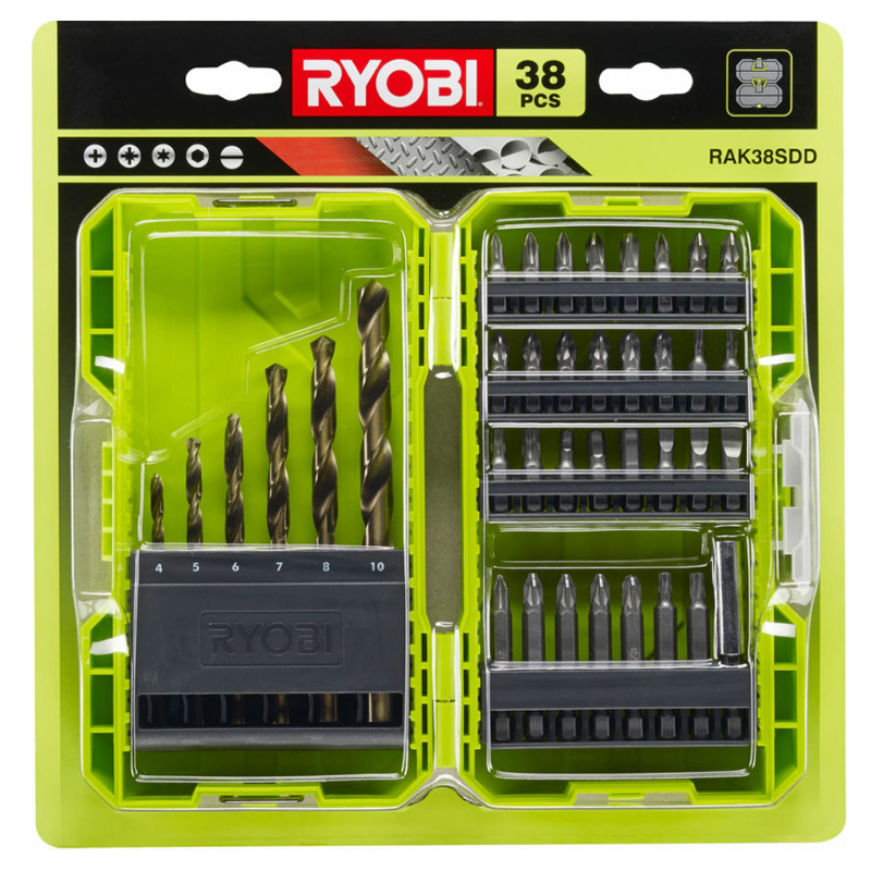 Наборы инструментов RYOBI RAK38SDD биты и сверла (5132003303), 38 шт.