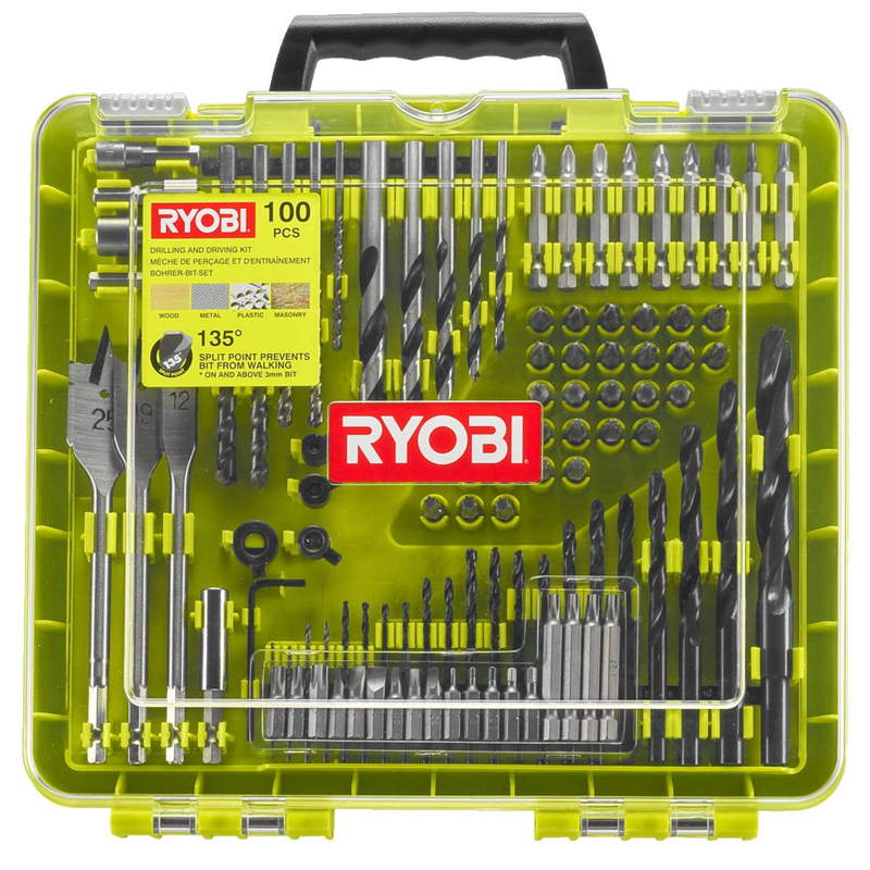 Наборы инструментов RYOBI RAKDD100 биты и сверла (5132004666), 100 предметов