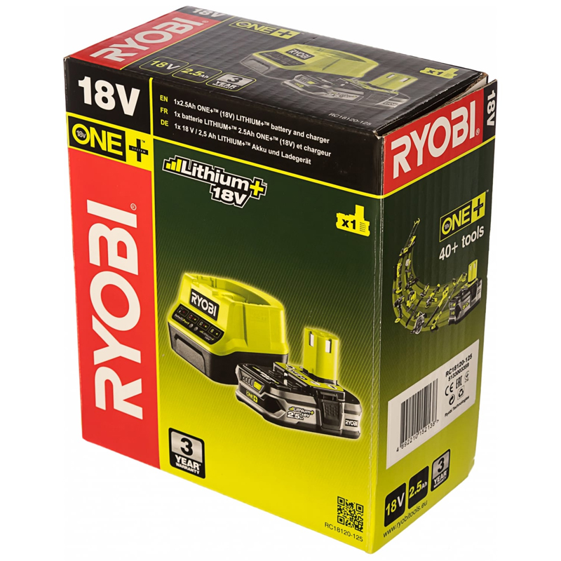 Наборы инструментов RYOBI RC18120-125 ONE+ аккумулятор и зарядка (5133003359), 2 шт.