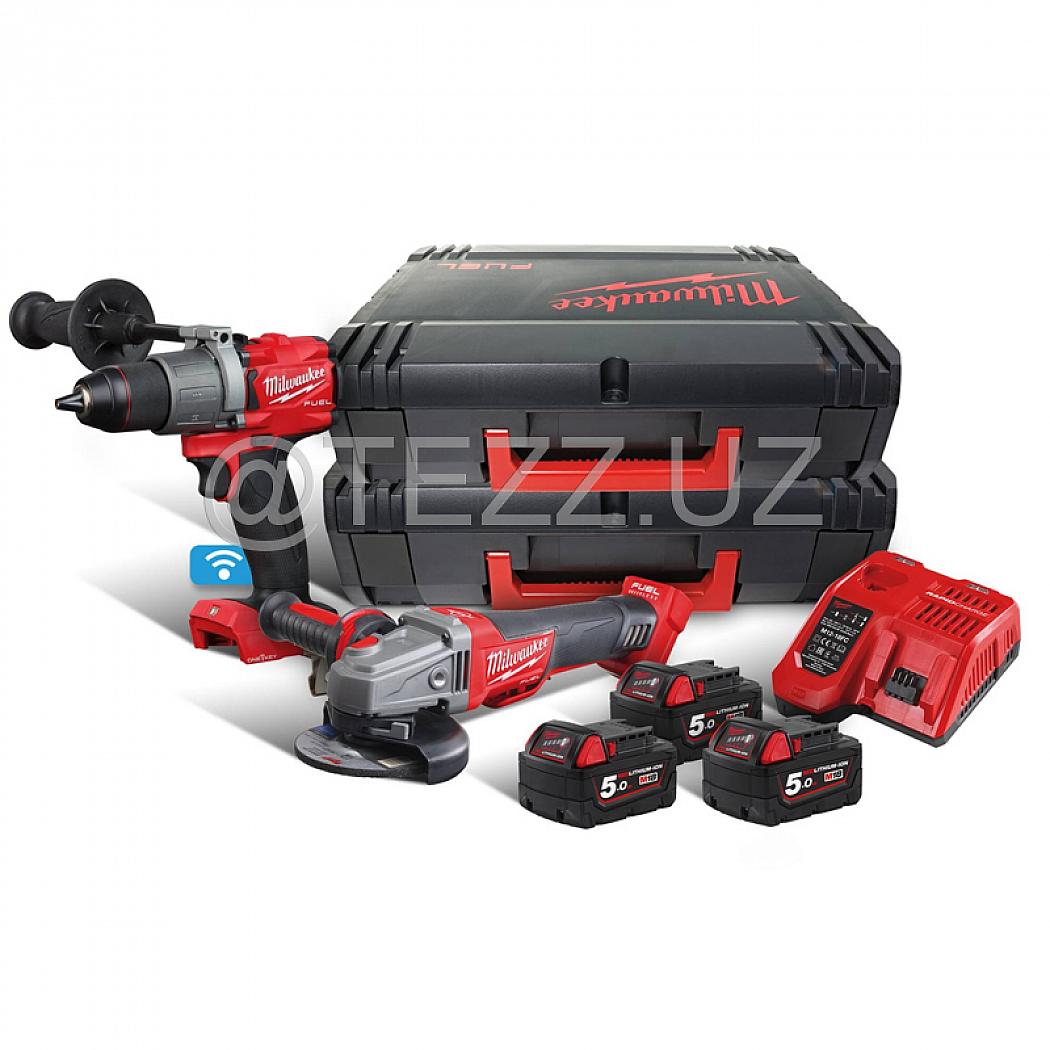 Наборы инструментов Milwaukee M18 ONEPP2C2-503X, ударная дрель-шуруповерт, угловая шлифмашина (4933464832)