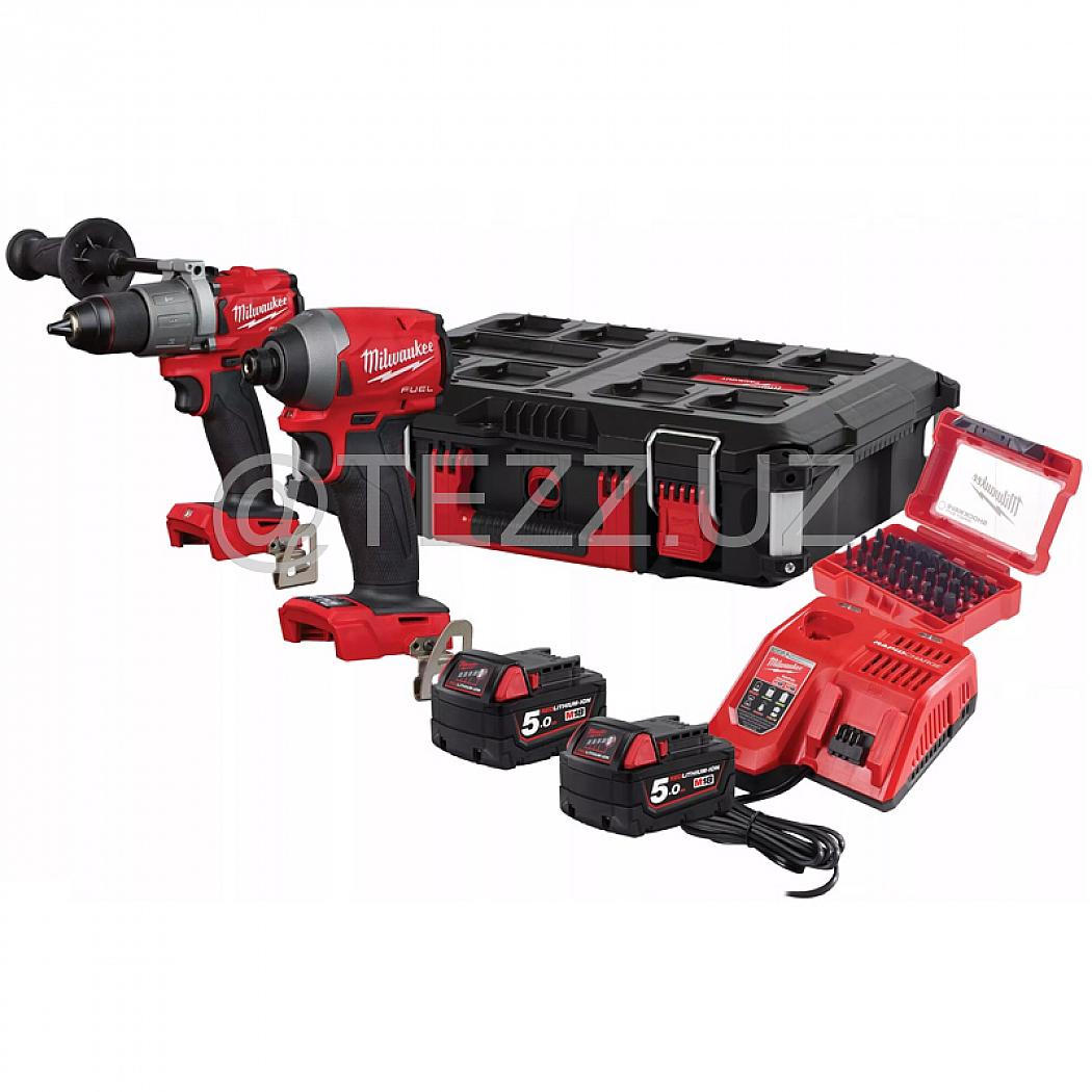 Наборы инструментов Milwaukee M18 FUEL FPP2A2-502P, ударная дрель-шуруповерт, импульсный винтоверт (4933471145)