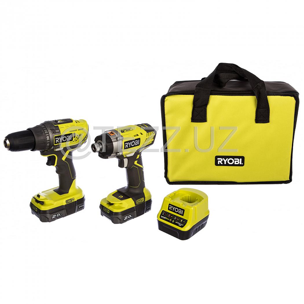 Наборы инструментов RYOBI R18DDID-220S дрель-шуруповерт и винтоверт (5133003577), 6 предметов