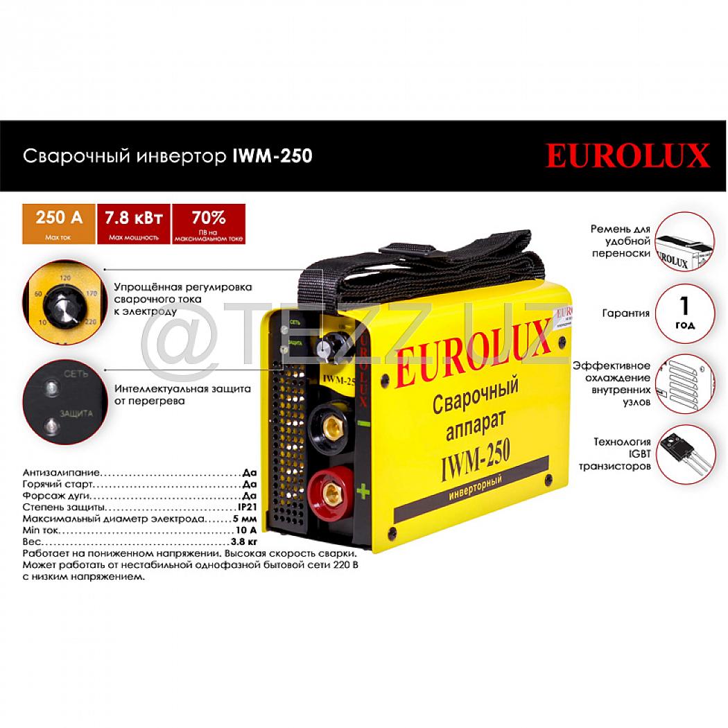 Инверторный сварочный аппарат EUROLUX IWM250 (65/29)